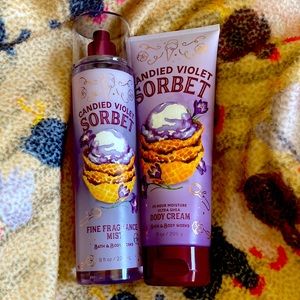 Bath and Body Works candied violet sorbet lotion and spray😊
